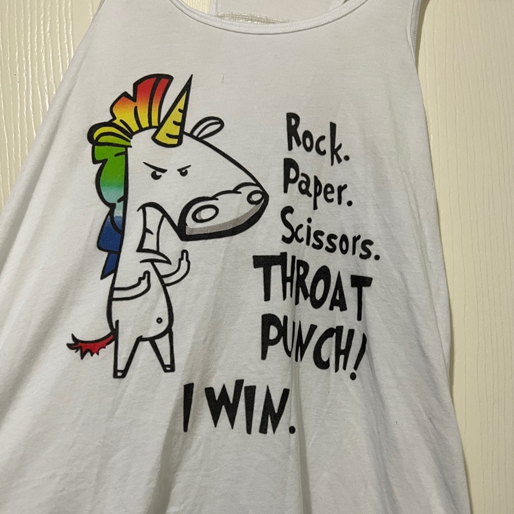Sassy “Rock, Paper, Scissors, Throat Punch. I win!” Tank top